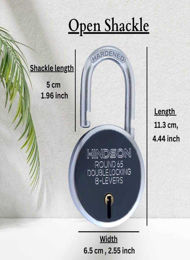 Hindson Same Key Lock Round 65mm Double Locking Heavy Duty Padlock | Multiple Lock and Key Set for Home, Door Lock & Gate Lock | Hardened Shackle Key Lock for Home Security & Strong Protection - Image 5